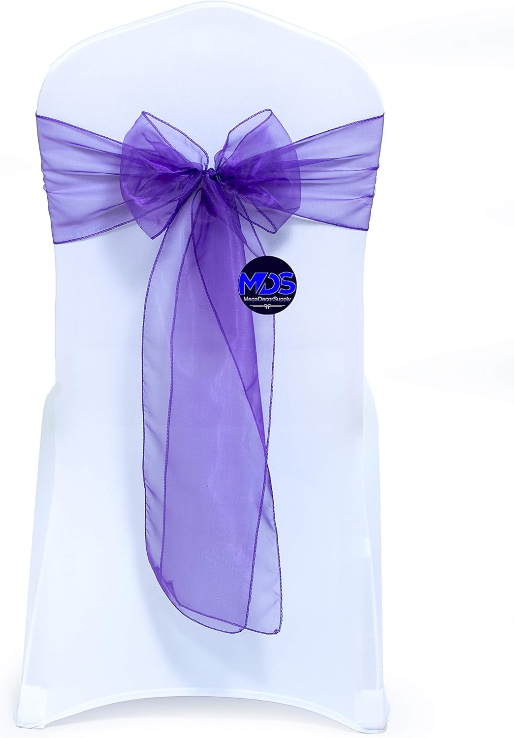 MDS Pack of 200 PCS Organza Chair Sashes Wider Dining Chair Bows Ribbon Tie Back for Wedding Party