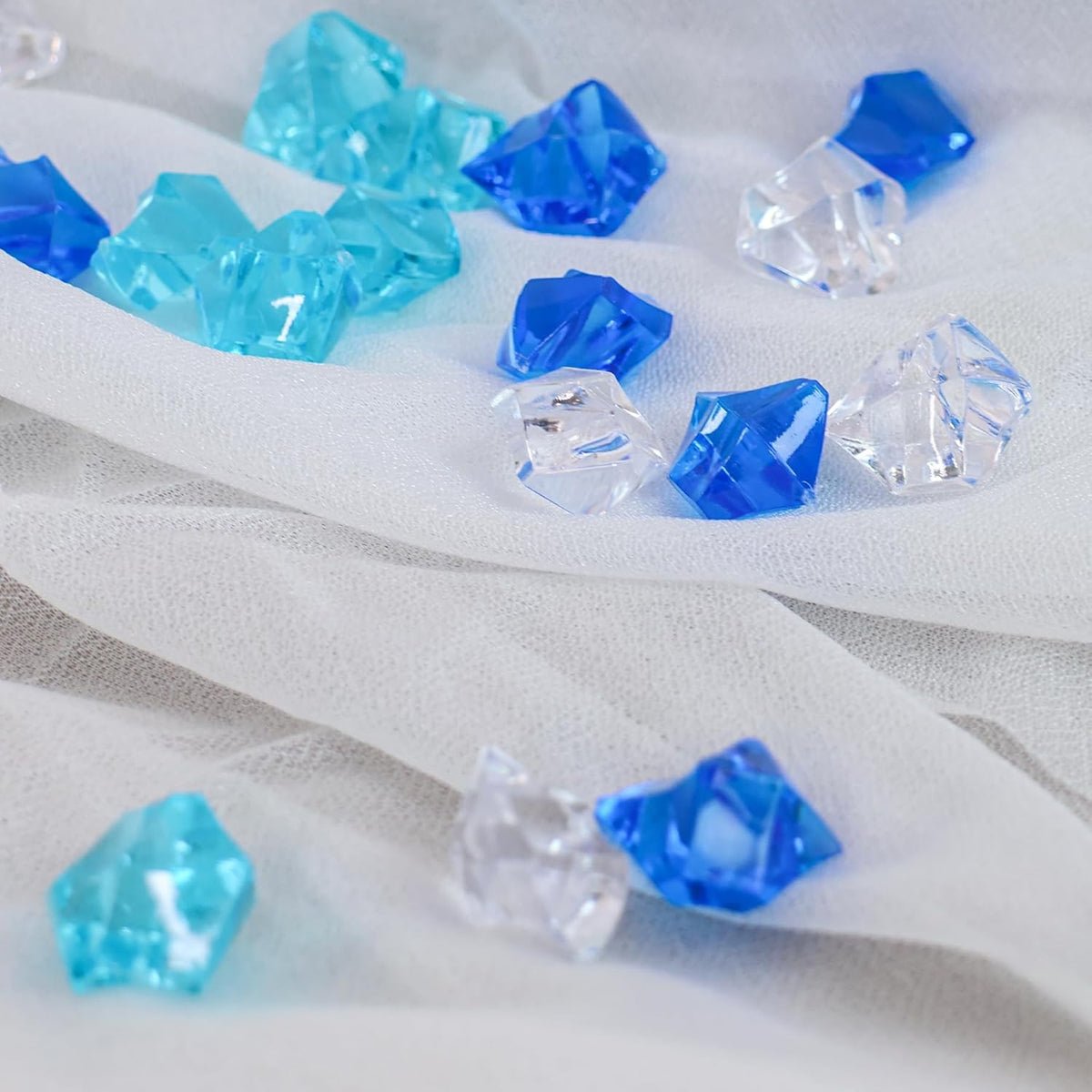 Acrylic Crushed Ice Rocks, Babenest 150 PCS Fake Crystals Plastic Ice Cubes Diamonds Gems for Vase