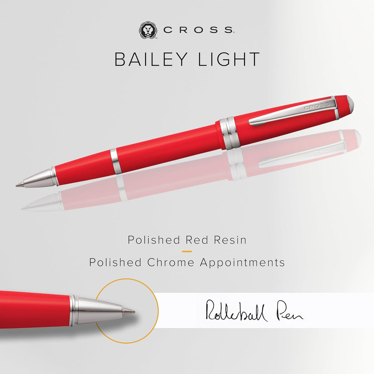 Cross Bailey Light Refillable Rollerball Pen Presented in a Everyday Gift Box - Medium Point, Black