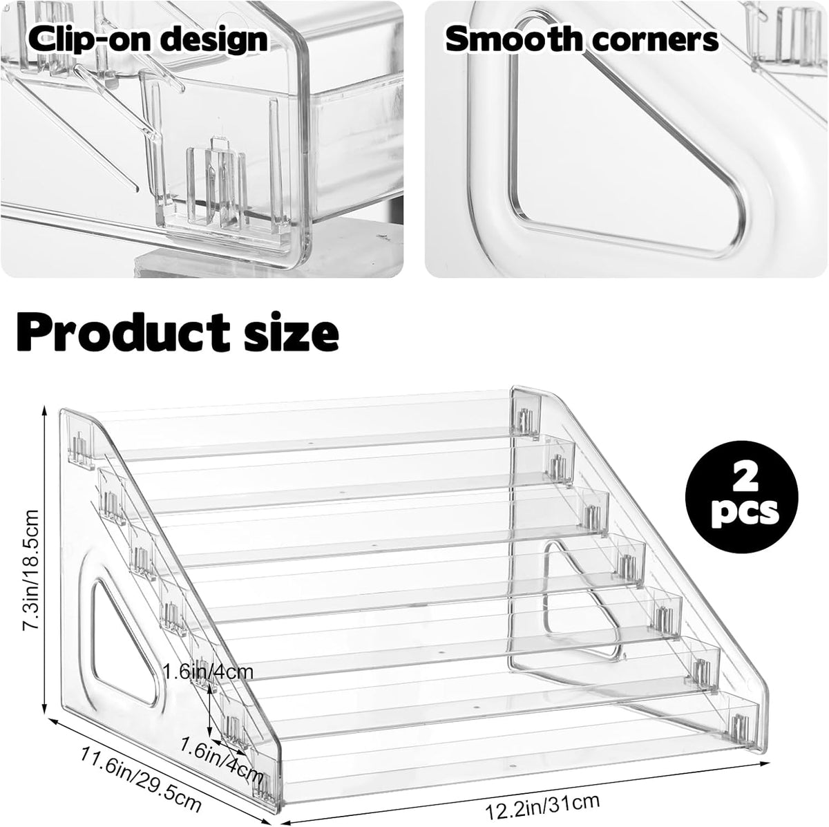 2 Pack 7 Tier Acrylic Card Display Stand, 7-tiers Versatile Display for Trading Cards,Greeting Card