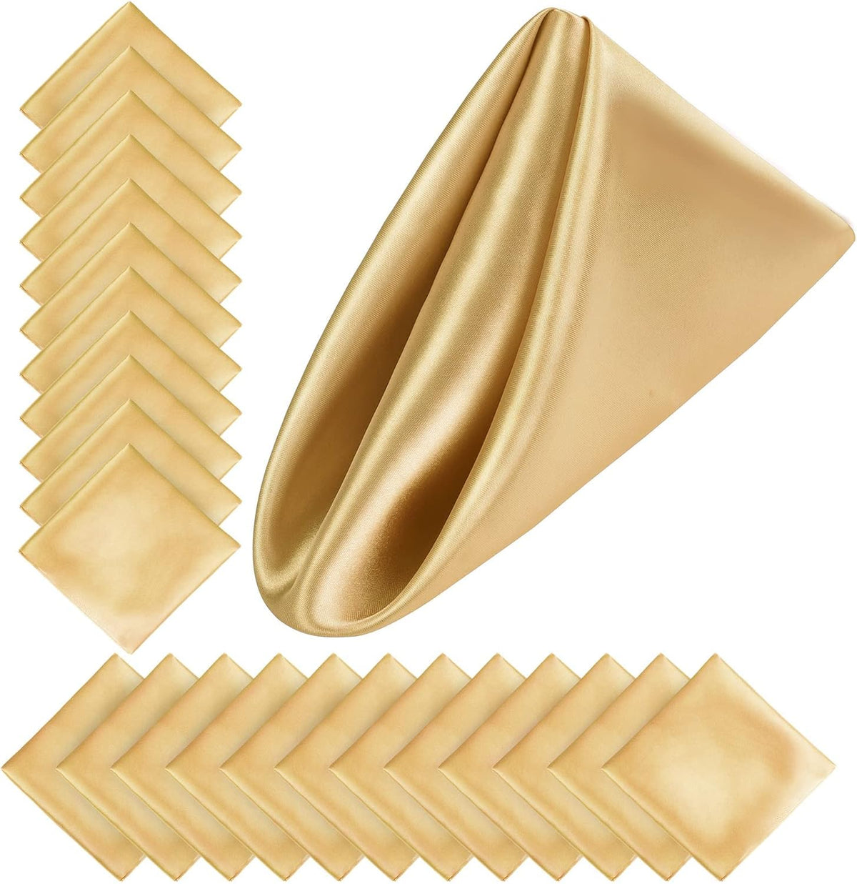 Aneco 24 Pieces Satin Napkin Square 20 x 20 Inches Dinner Napkins Weddings Party Napkin Soft Table