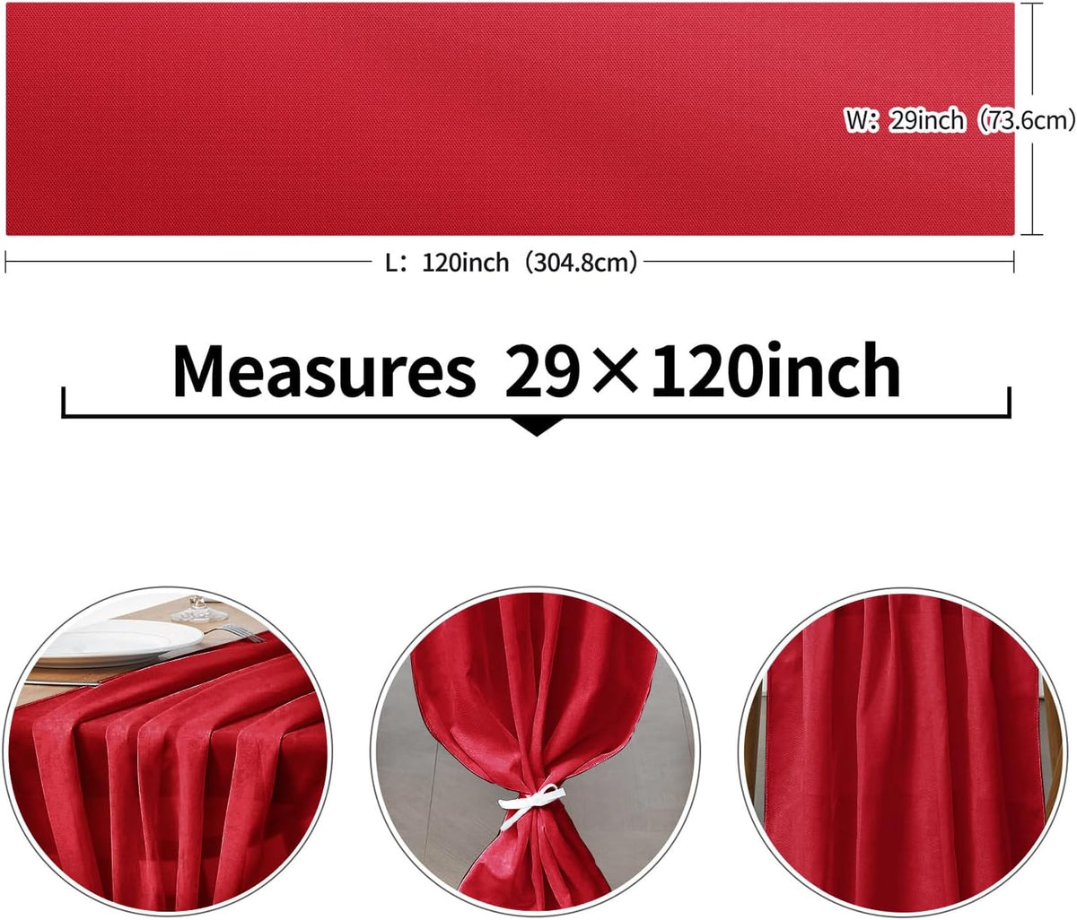 5 Pack 10Ft Red Chiffon Table Runner Sheer 29x120 Inch for Romantic Wedding Decor Bridal & Baby