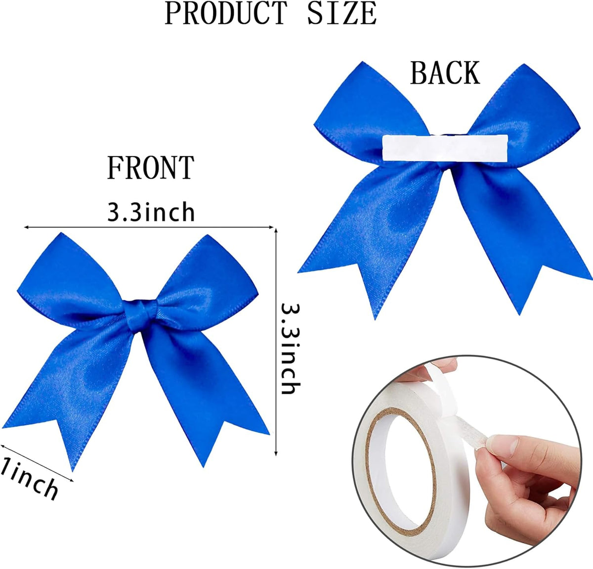 50 Pieces Gift Wrap Bows Premium Satin Ribbon Bows 3.3 Inch Craft Bows for Gift Wrapping DIY Treat