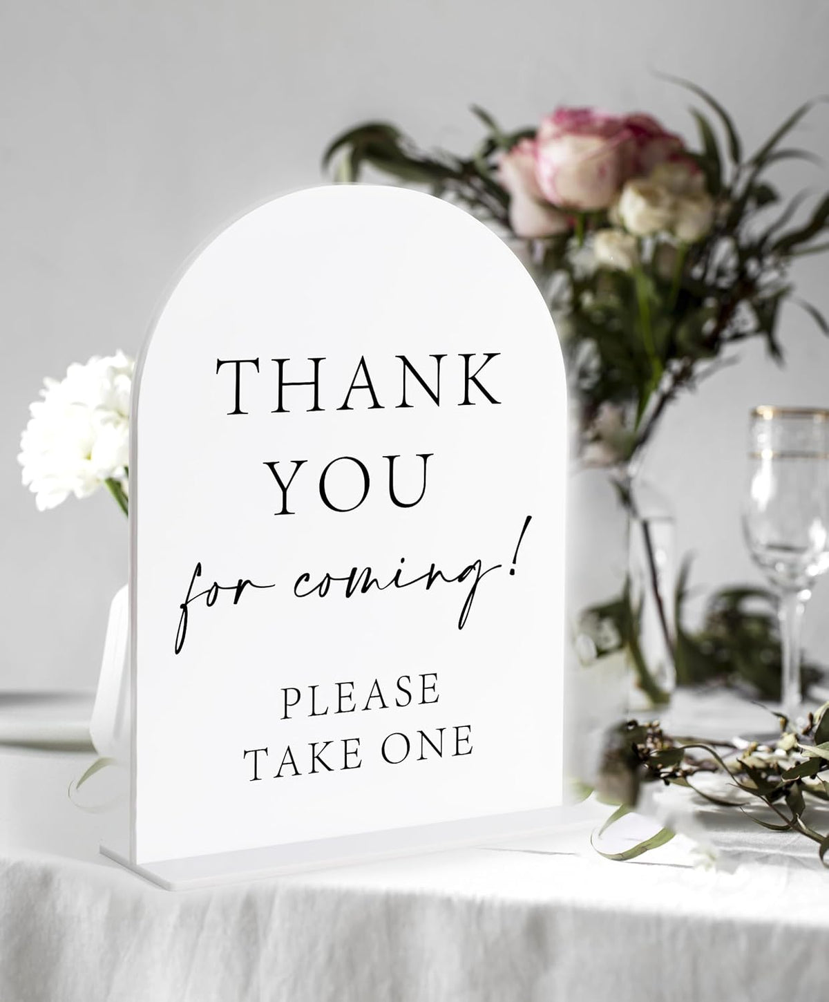 Thank You For Coming Please Take One Sign, White Arch Acrylic Wedding Sign, Wedding Favors for
