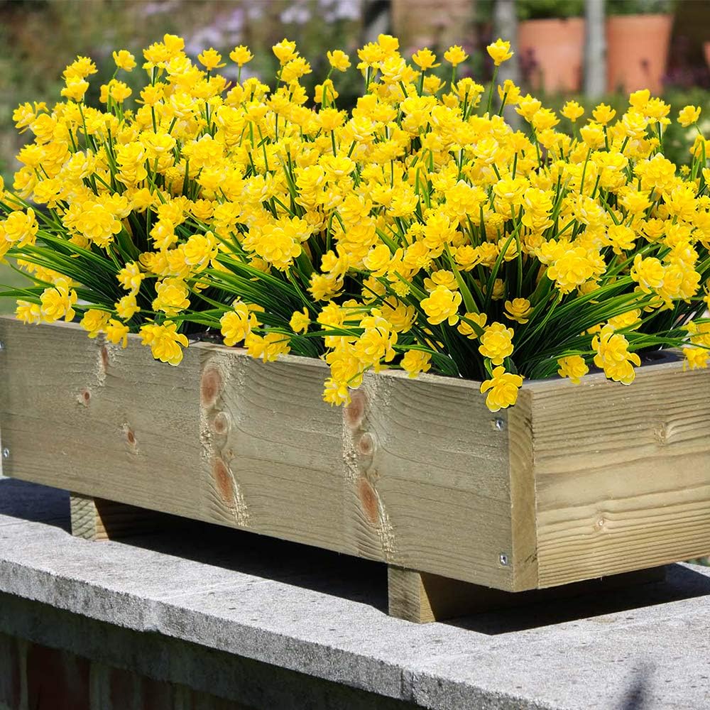 Artificial Flowers Outdoor UV Resistant Fake Plants Indoor Outside Hanging Planter Home Garden