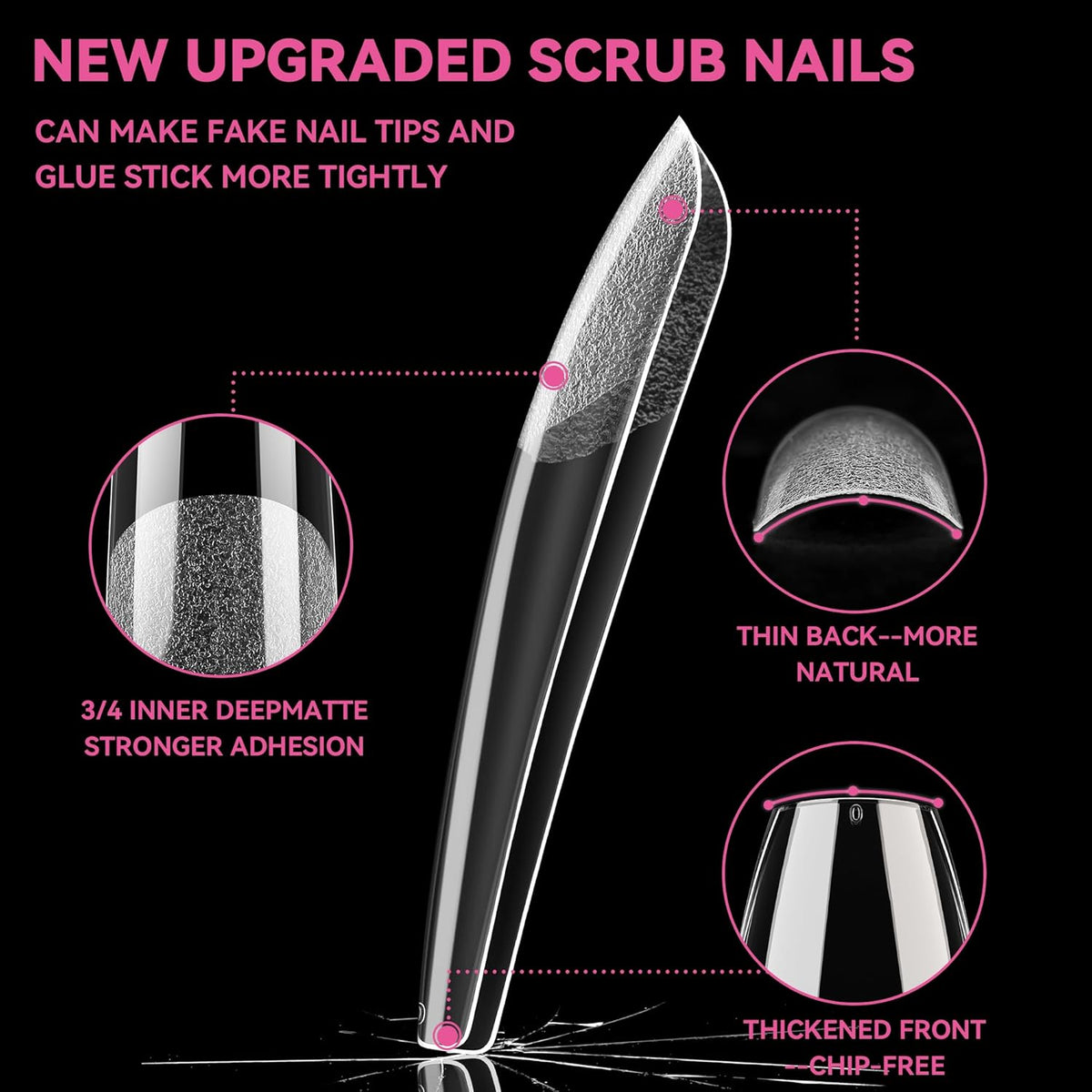 UNA GELLA Extra Long Coffin Nail Tips XXL Soft Gel Nail Tips 216pcs Coffin Pre-shape Press On Nails