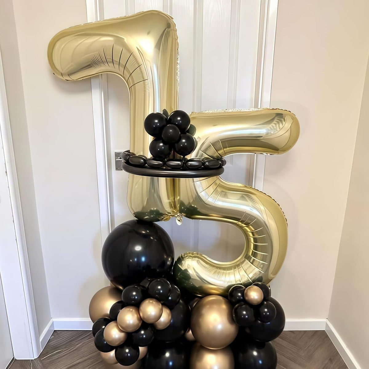 Champagne Gold 4 Balloon,40 Inch Light Gold Number 4 Balloon Big Foil Mylar Helium 4 Balloon for