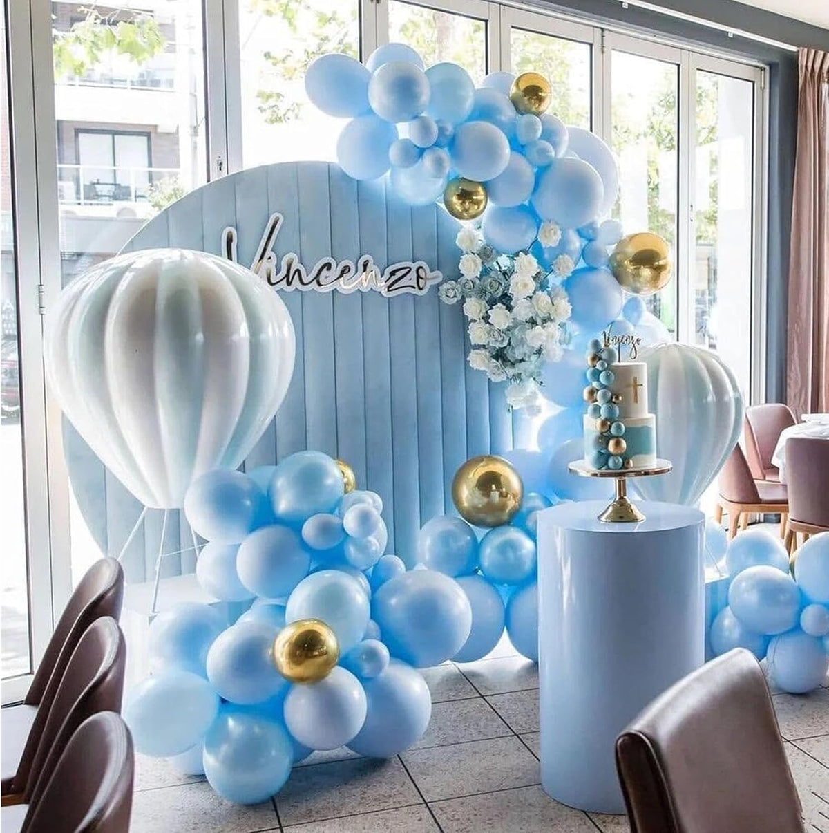 412pcs Pastel Blue Balloon Garland Arch Kit 18 12 10 5 Inch Different Sizes Light Blue Latex