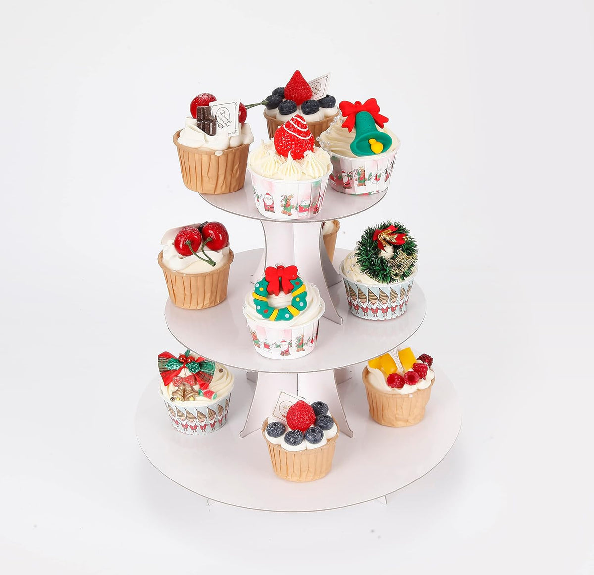 2Pcs 3-Tier Cupcake Stand, Cake Stand holder, Tiered DIY Cupcake Stand Tower for Dessert Table