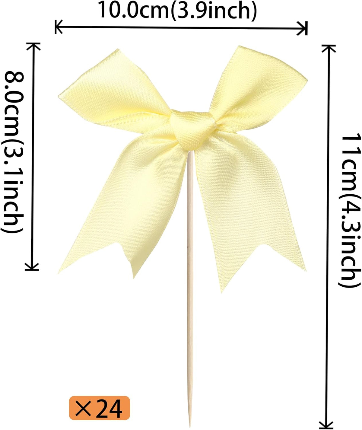 24 PCS Bow Cupcake Toppers Bow Cupcake Picks Bowknot Birthday Party Decorations Bowknot Cake