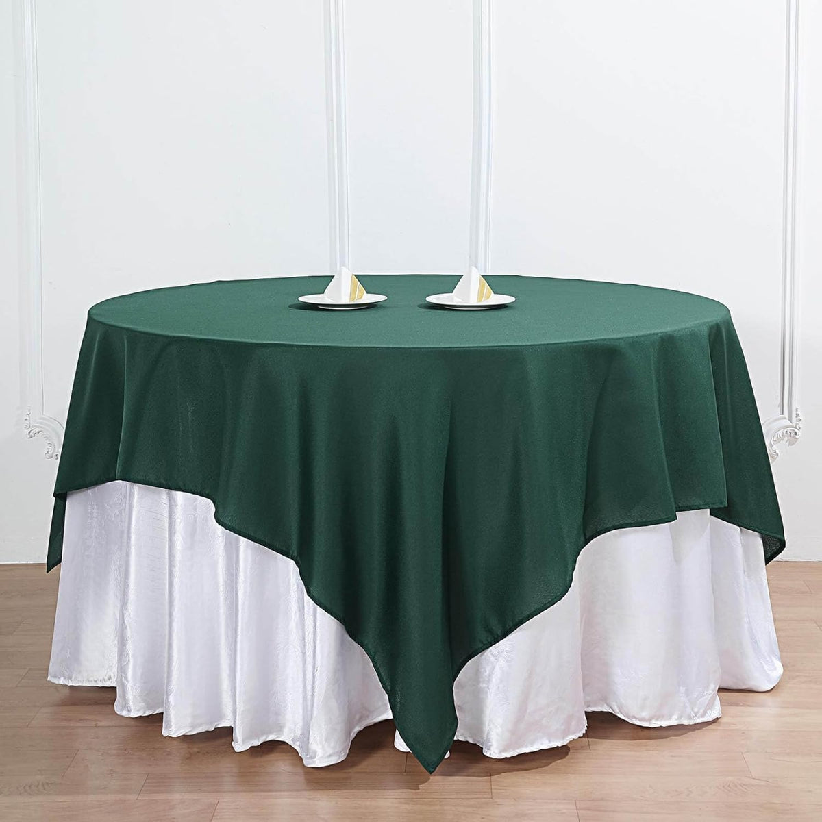 Efavormart 90" Hunter Emerald Green Wholesale Linens Polyester Square Linen Tablecloth for Kitchen