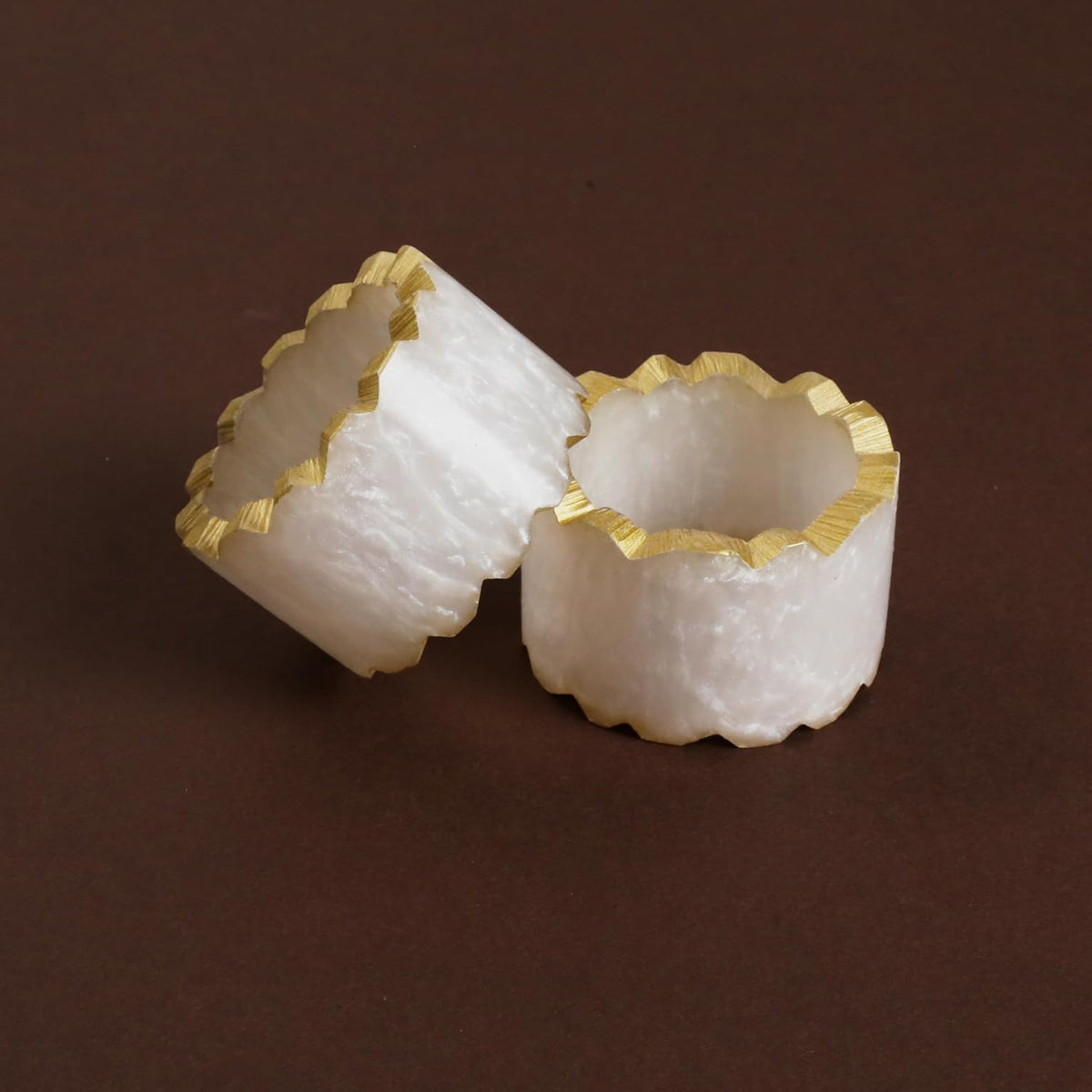 Rustic Epoxy Resin Napkin Rings Set of 6 - Napkin Holders for Parties, Dining, Family Gatherings