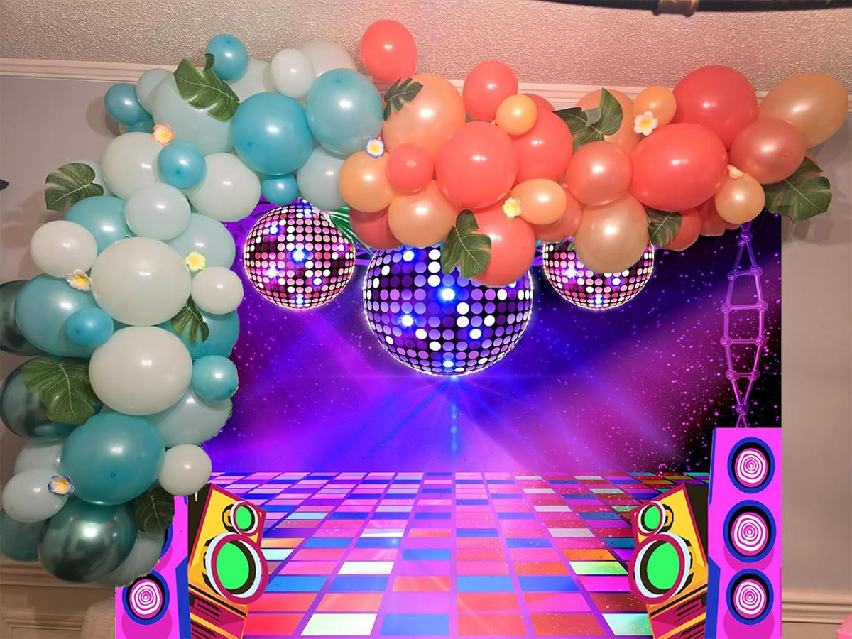 Dance Party Backdrop Retro 80s 90s Theme Stage Dance Ball Music Birthday Party Decoration DJ