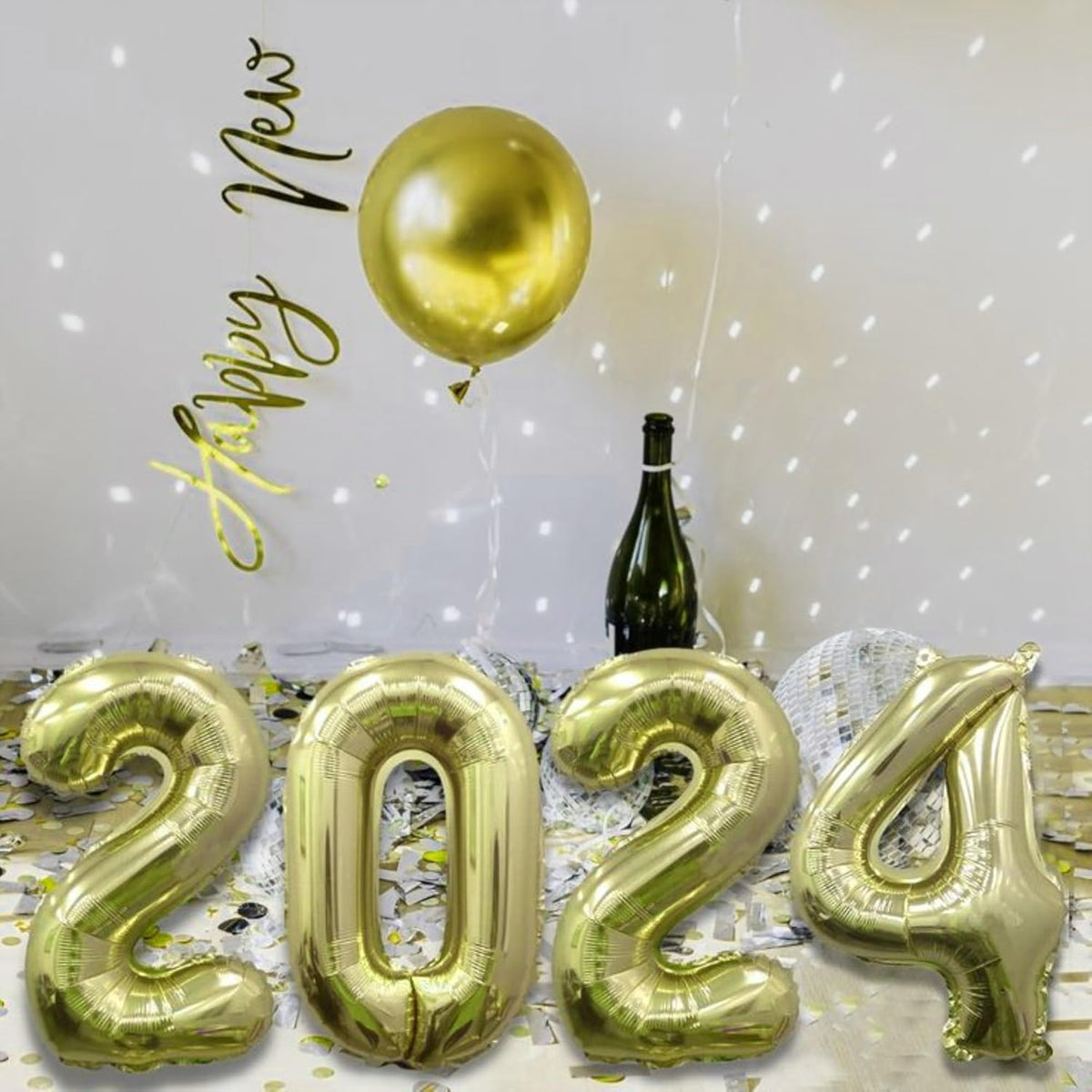 40 Inch Numbers 4 Light Gold Large Balloon Digital 4 for Birthday Party, 0-9 Birthday Party