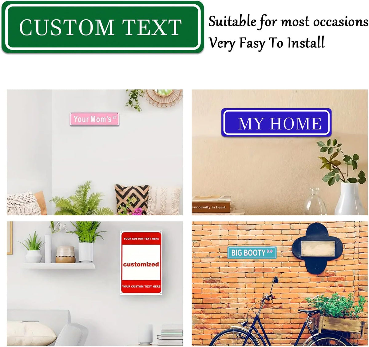 Custom Sign, Personalized Metal Signs with Your Text, Photo, Customized Signs for Office Business