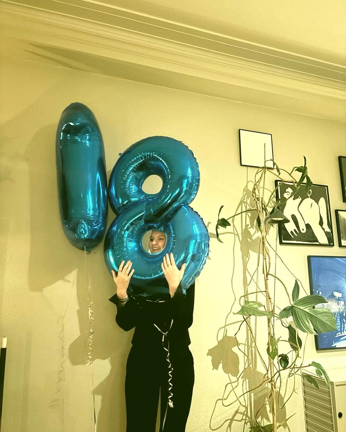 Blue Foil Number 8 Balloon 40 Inch, Helium Mylar Eight Number 8 18 28 38 48 58 80 88 Birthday