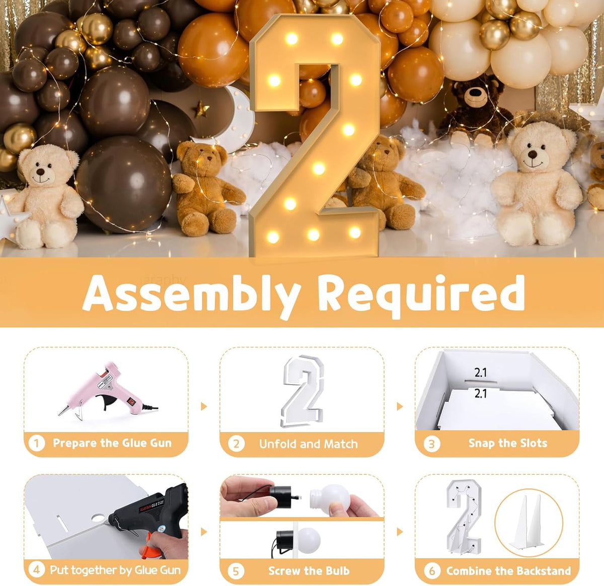 imprsv 4FT Marquee Numbers,DIY Marquee Numbers for 21st Birthday Decorations, Party Party
