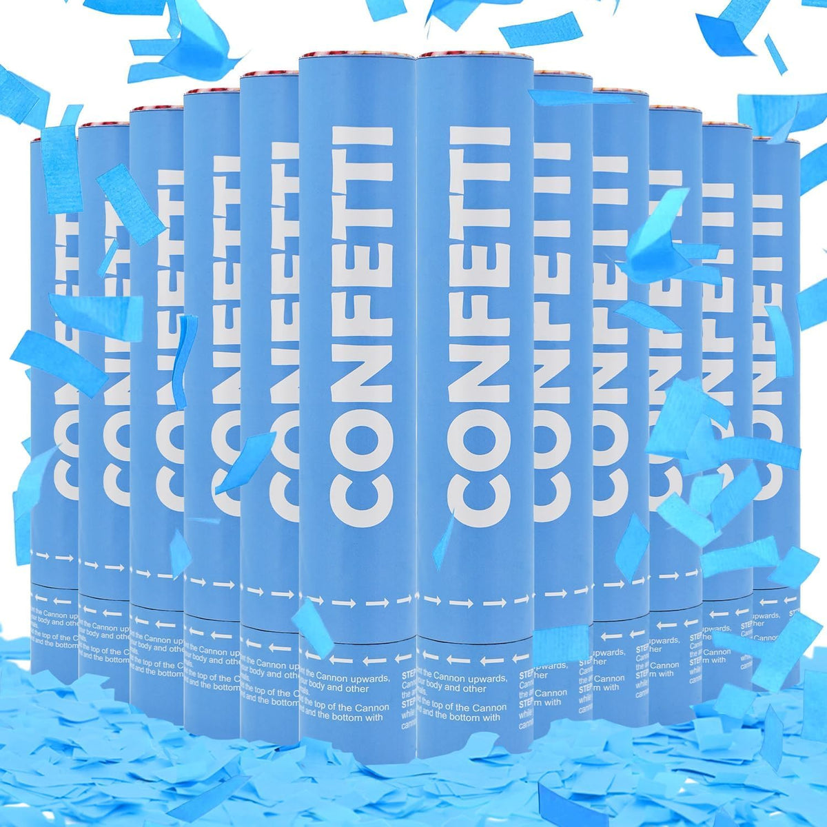 Confetti Cannon Blue Biodegradable Confetti Poppers 12Pack Party Poppers Confetti Shooters Blue