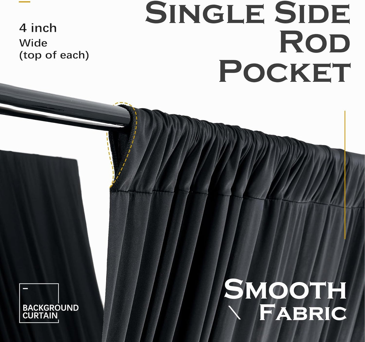 PartyVillage 12 Panels 5ftx30ft Black Ceiling Drapes for Halloween Parties – 30 FT Extra Long Thick