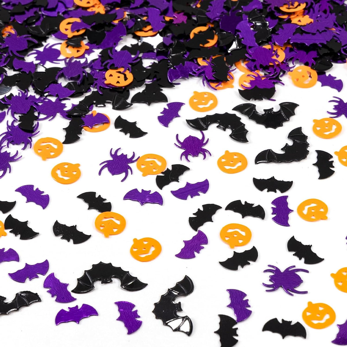 Halloween Party Table Scatter Confetti, 3000 Pcs Pumpkin Spider Bat Foil Metallic Confetti for