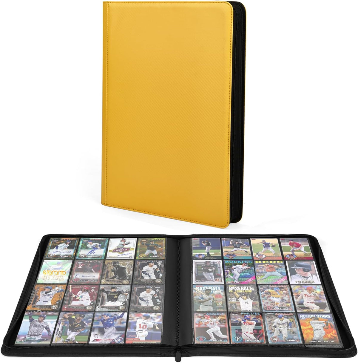 Premium 1000+ Pockets Trading Card Binder, 16-Pocket Ringless Side-Loading Album for TCG, MTG