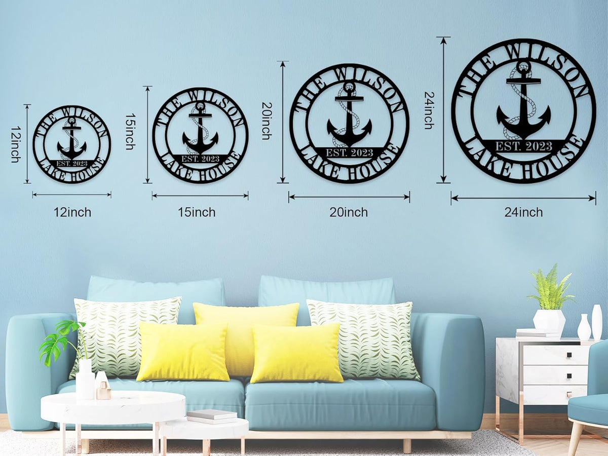 Personalized Lake House Decor, Custom Nautical Wall Decor, Nautical Decor for Home, Outdoor Metal