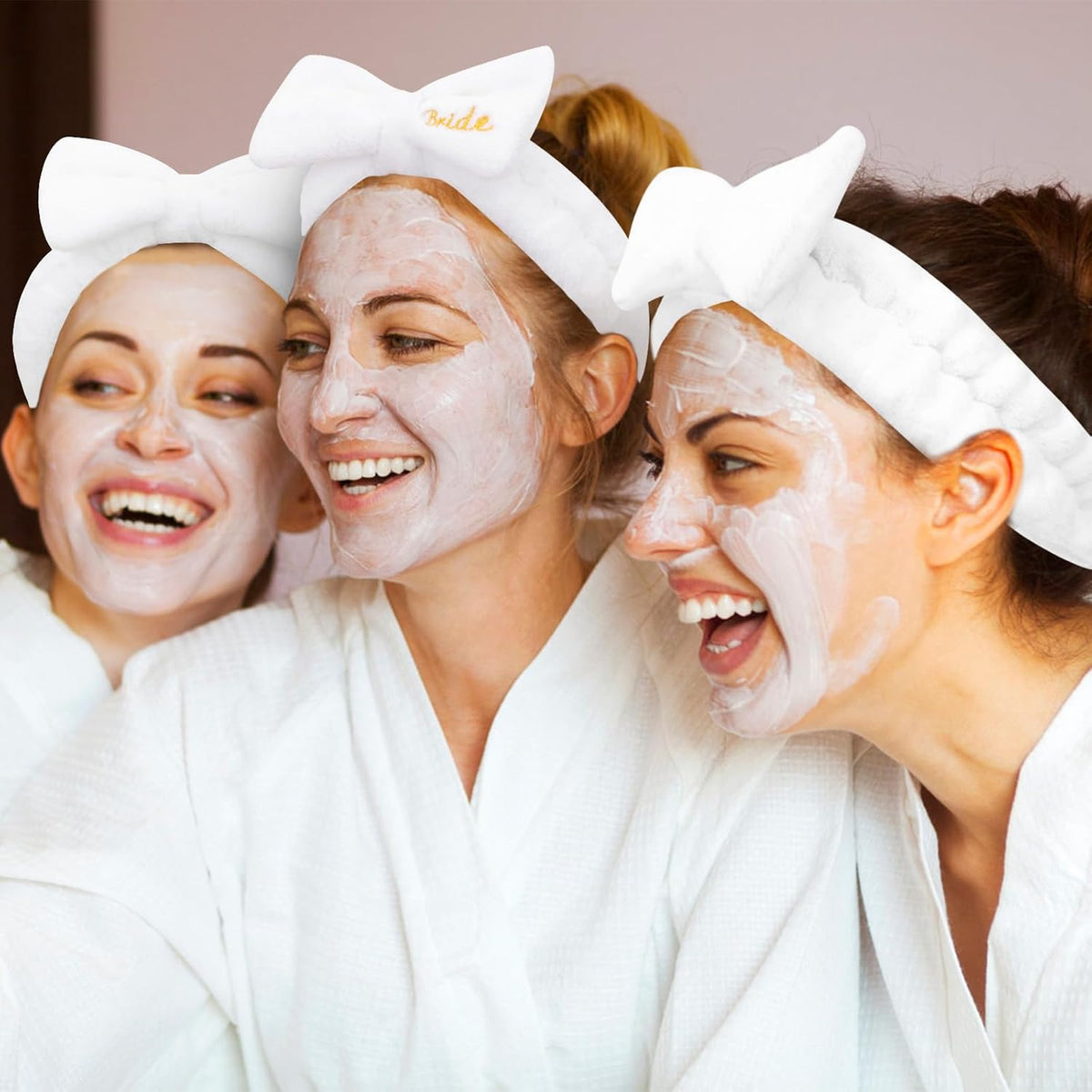 Semato Bachelorette Party Favor Set Bride and Bridesmaid Spa Headband Skincare Headbands for Women