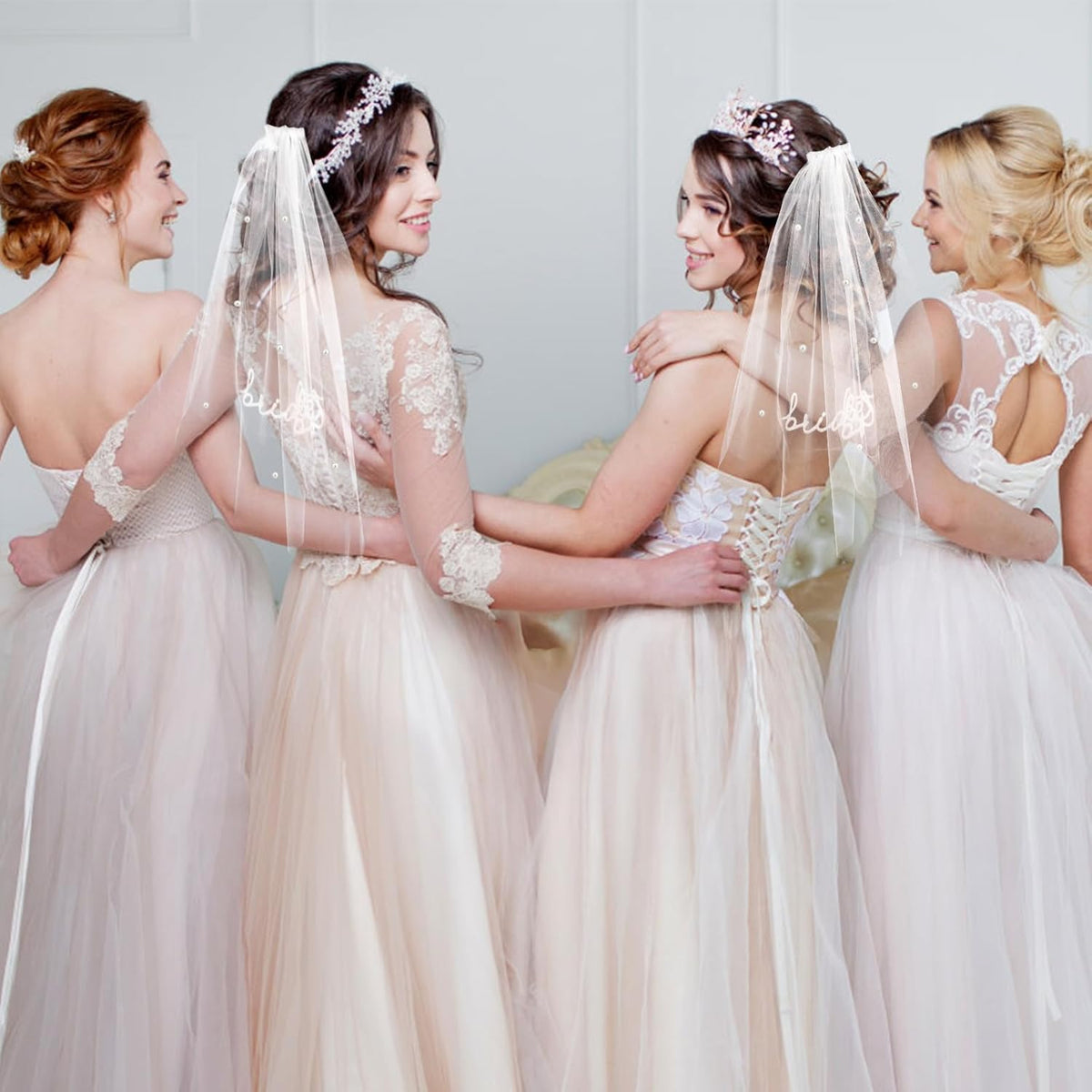 Bride To Be Embroidered Veil, Bride Veil for Bachelorette Party White Veils for Brides Accessories