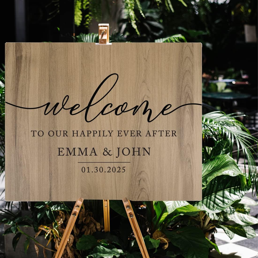 Andaz Press Personalized Large Wooden Welcome Sign for Wedding Rustic Welcome Sign 16" x 20" Custom