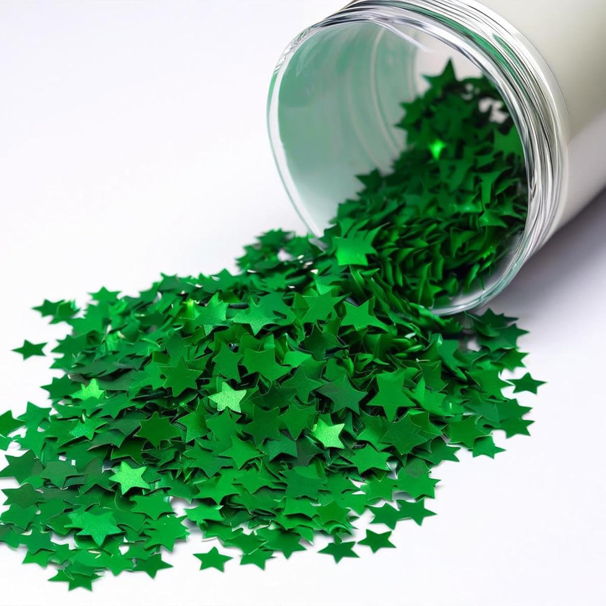 Green Star Confetti - 60g (2.11OZ) Glitter Stars Table Confetti for St. Patrick’s Day, Spring