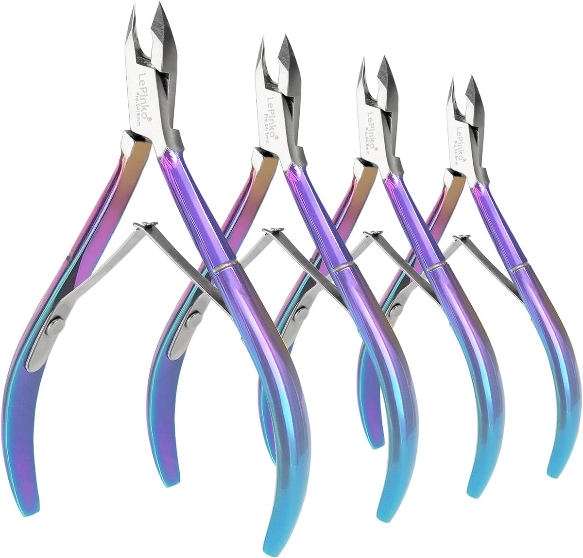LePinko 4 Packs Upgraded Cuticle Trimmer kit, Sharp Dead Skin Clipper, Labor-Saving Cuticula
