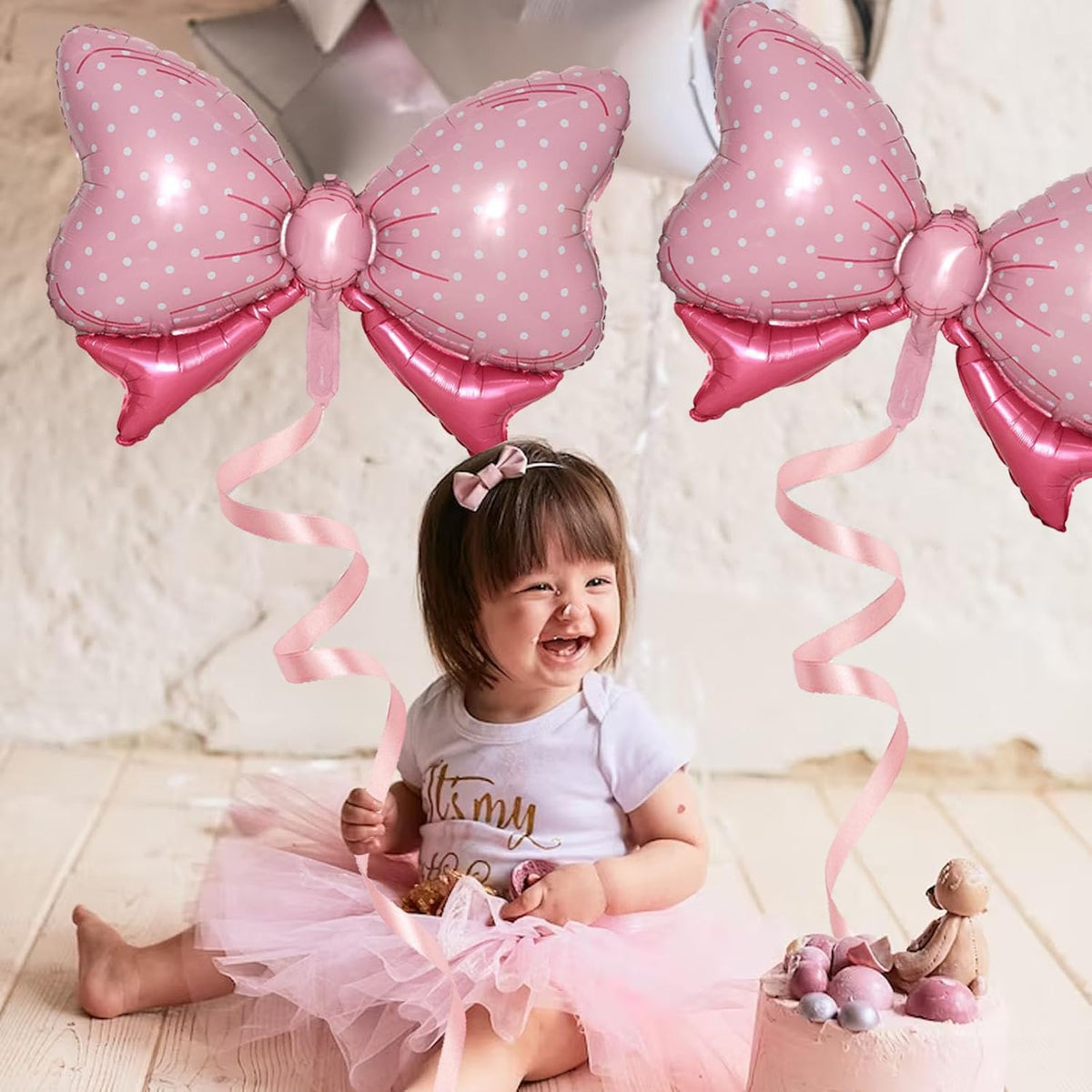 36 Inches Bow Foil Balloon Huge Bowtie Pink Balloon for Baby Shower, Wedding, Kids Theme Party
