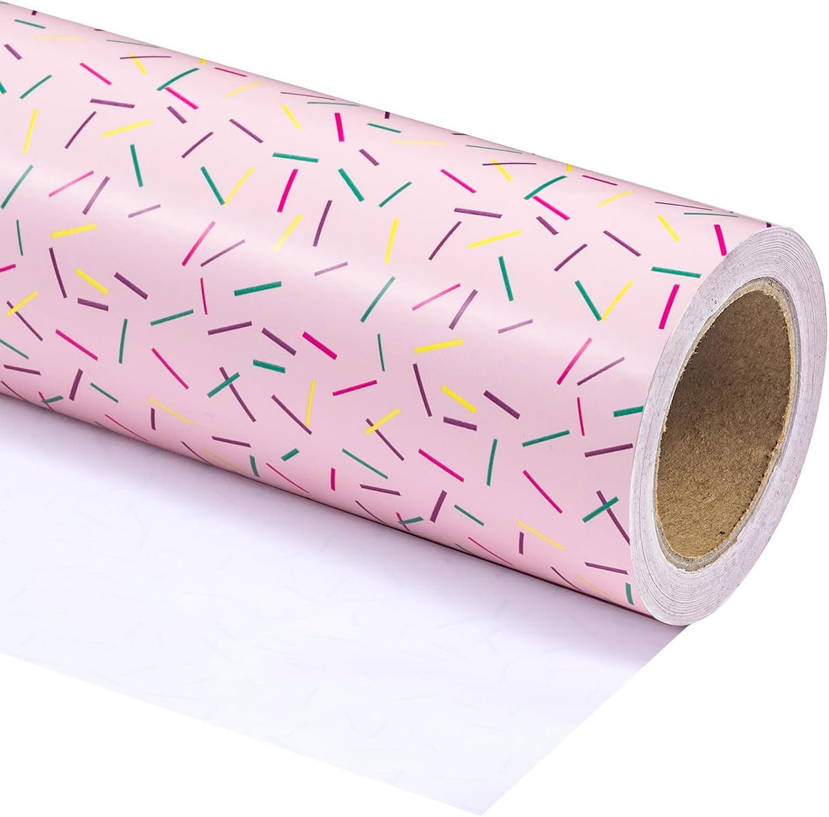 WRAPAHOLIC Wrapping Paper Roll - Mini Roll - 17 Inch x 33 Feet - Colorful Line Segment Print Design