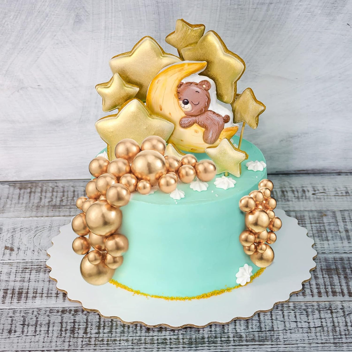108 Pcs Balls Cake Topper DIY Cupcake Insert Foam Balloons for Cake Baking Wedding Anniversary