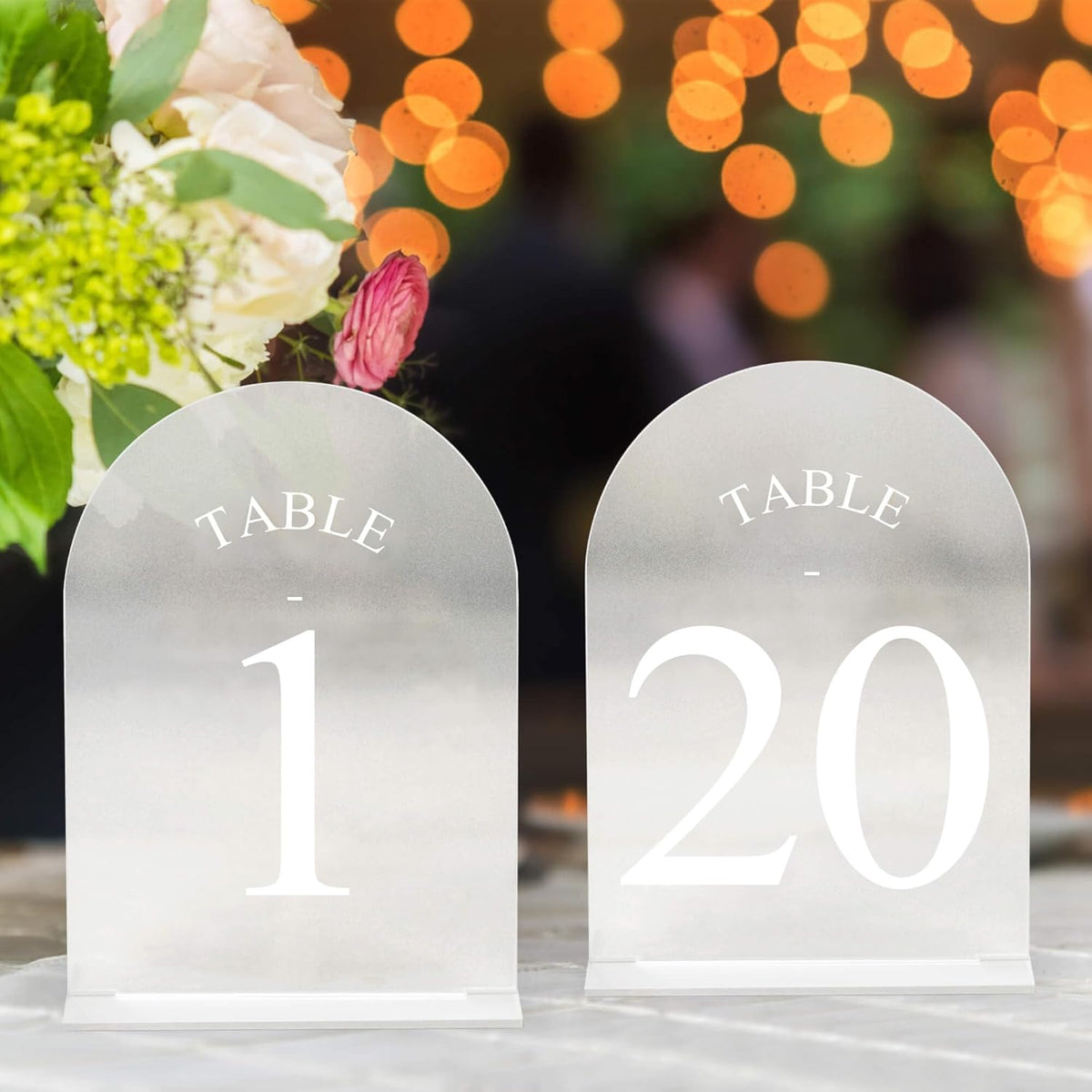 20 Pack Acrylic Table Numbers 1-20 - 5" X 7" Wedding Table Numbers for Reception, Party
