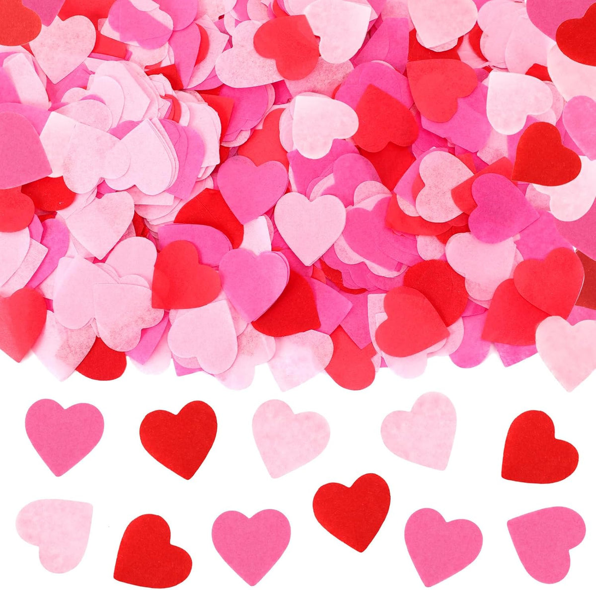 MARFOREVER Valentine's Day Heart Paper Confetti, Red Heart Tissue Decorations Valentine Party