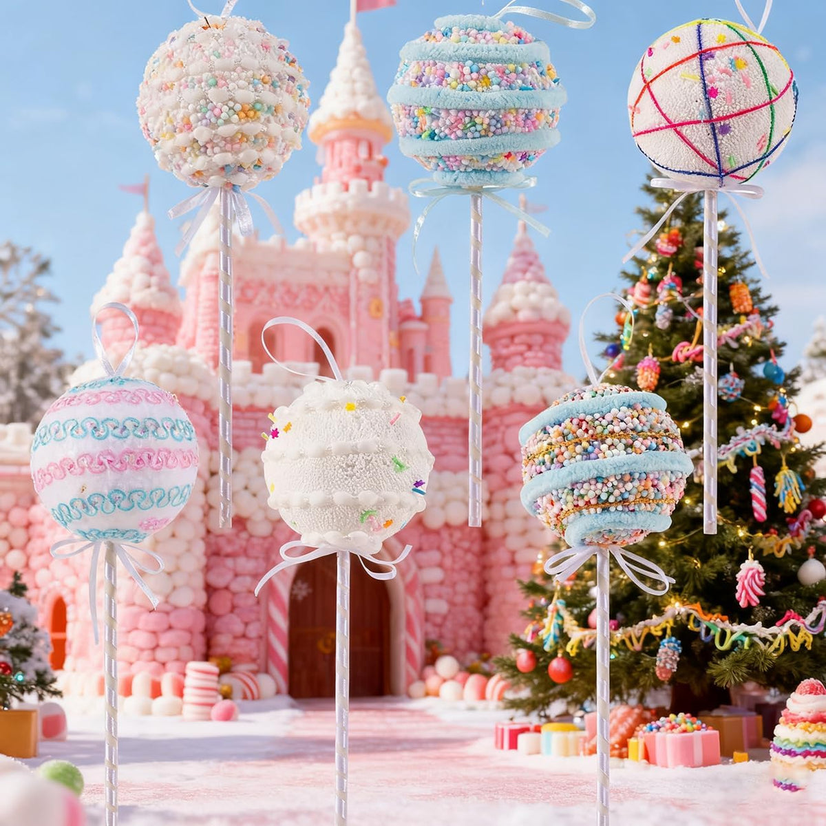 LANGXUN 6pcs Lollipop Candy Land 2025 Xmas Birthday Party Wedding Suppiles Decoration, Hanging