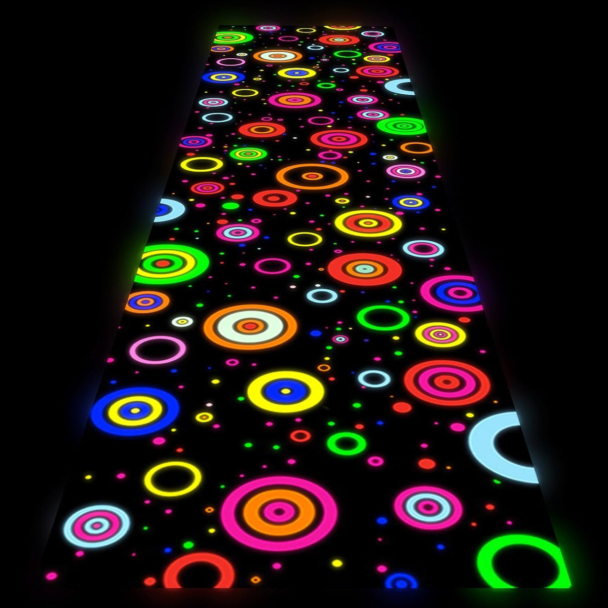 Haull 118 x 39 Inch Neon Light up Dance Floor Glow in The Dark Runner UV Reactive Blacklight Floor