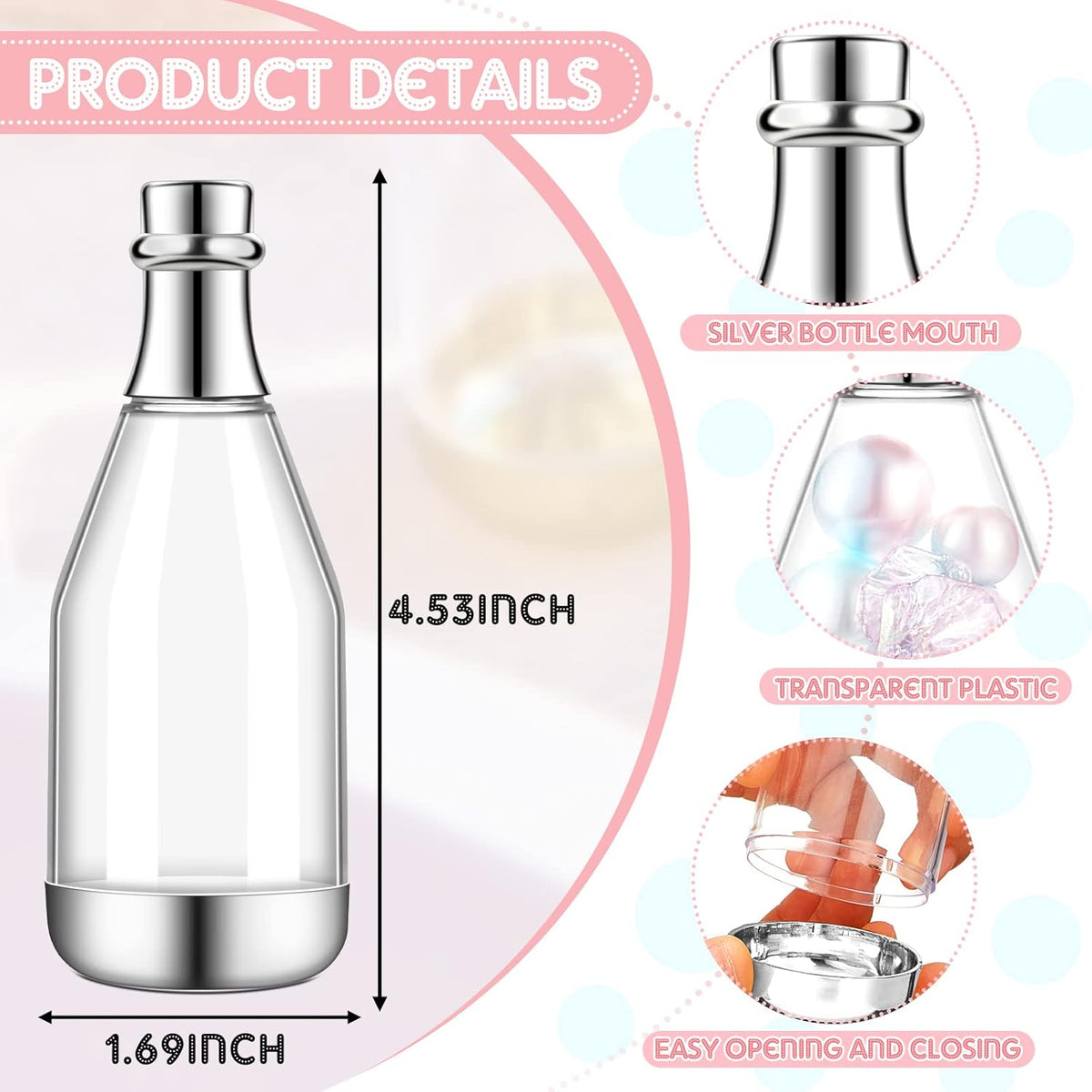 Cunhill 18 Pieces Mini Champagne Bottles Container Bulk Plastic Small Champagne Candy Bottles DIY