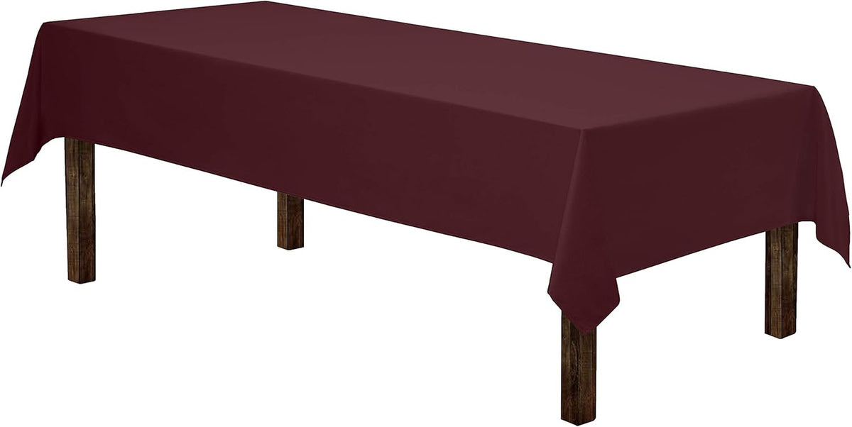 Gee Di Moda Rectangle Tablecloth - 60 x 102 Inch Burgundy Table Cloth for 6 Foot Rectangle Table