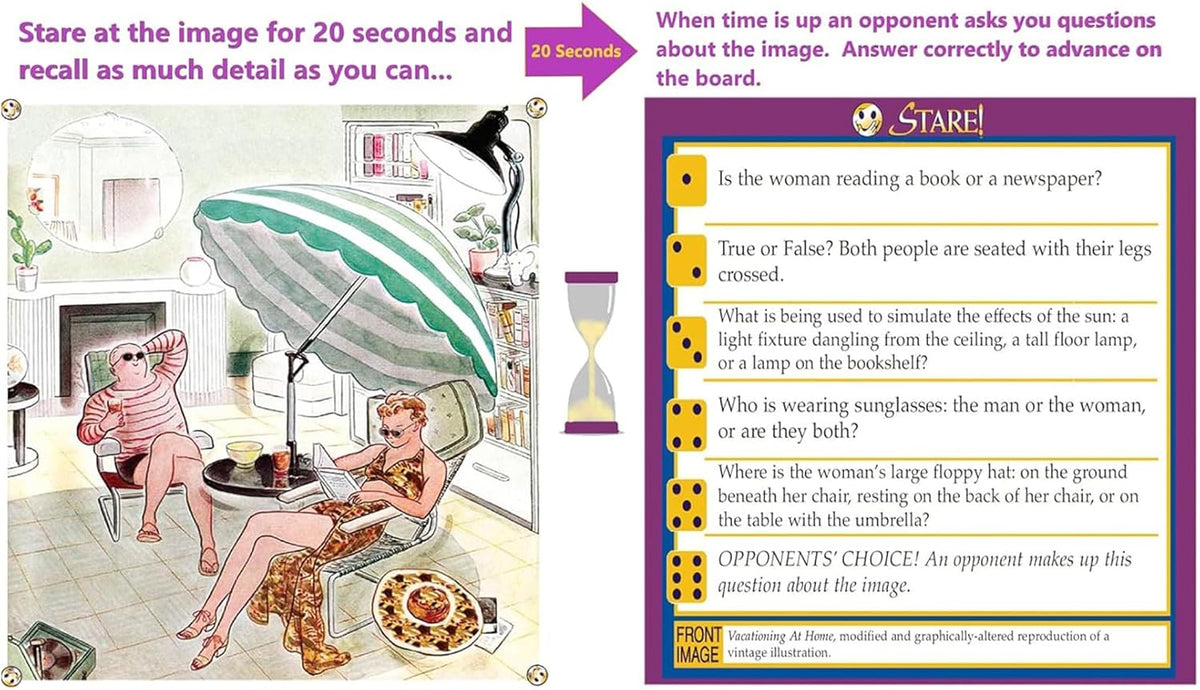 Stare - Fun Game of Visual Recall Where Quirky Image Cards Challenge Players' Minds – Classic for