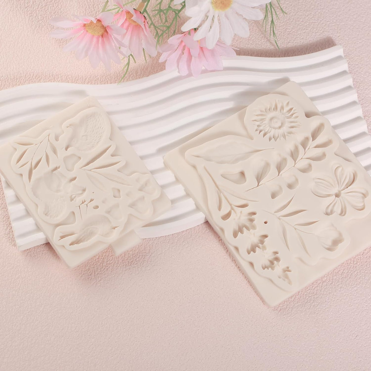 1 Pcs Flower Fondant Mold for Cake Decoration, Leaf Chocolate Silicone Mold, Exquisite Flower and