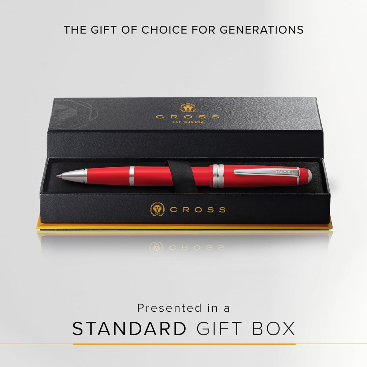 Cross Bailey Light Refillable Rollerball Pen Presented in a Everyday Gift Box - Medium Point, Black