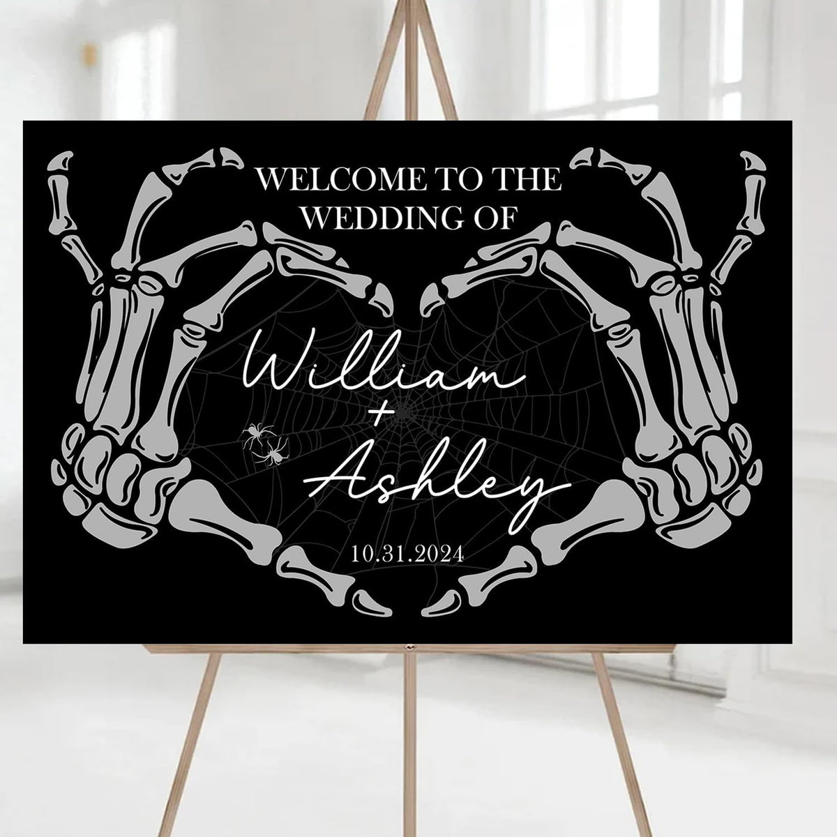 Welcome To Our Wedding Sign, Black Wedding Welcome Sign, Gothic Wedding, Wedding Sign Halloween