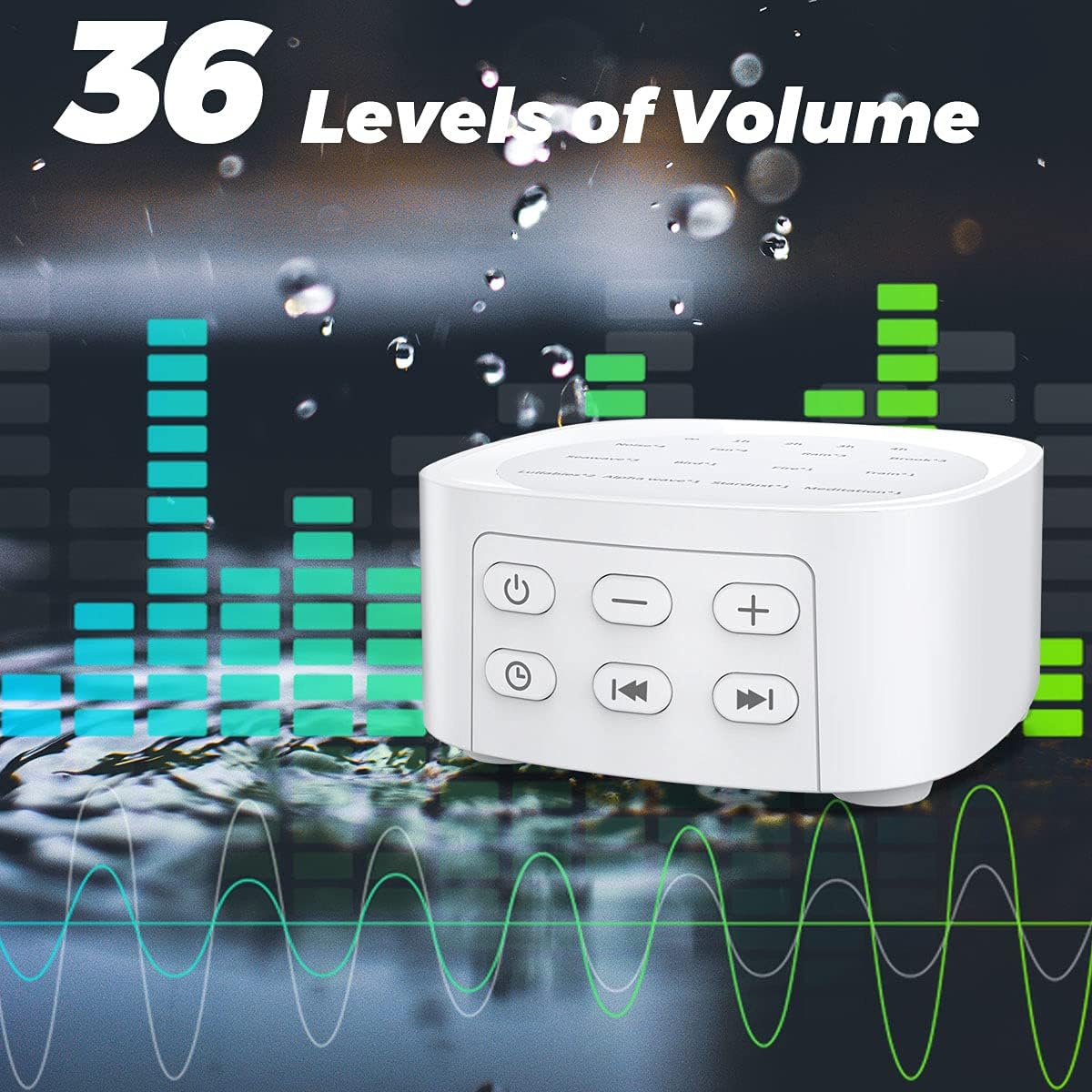 Sleepbox Sleep White Noise Sound Machines with 25 Soothing Sounds 36 Volume Levels 5 Timers Visible