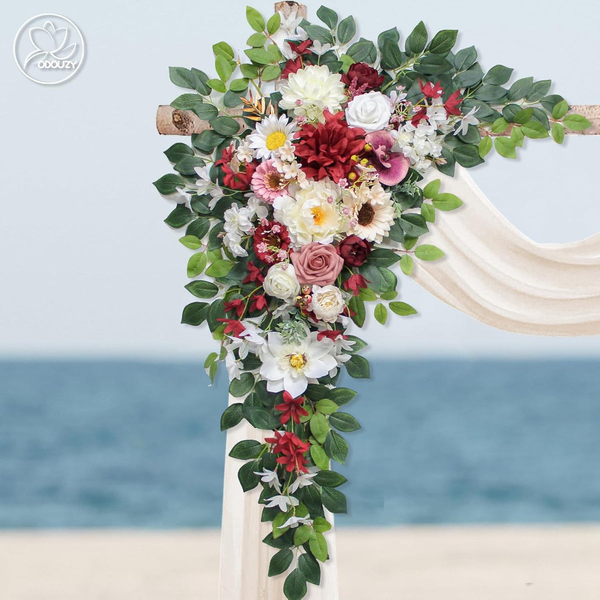 Wedding Arch Flowers Kit,Artificial Flower Arch Decor (Set of 3),2pcs Artificial Flower Arrangement