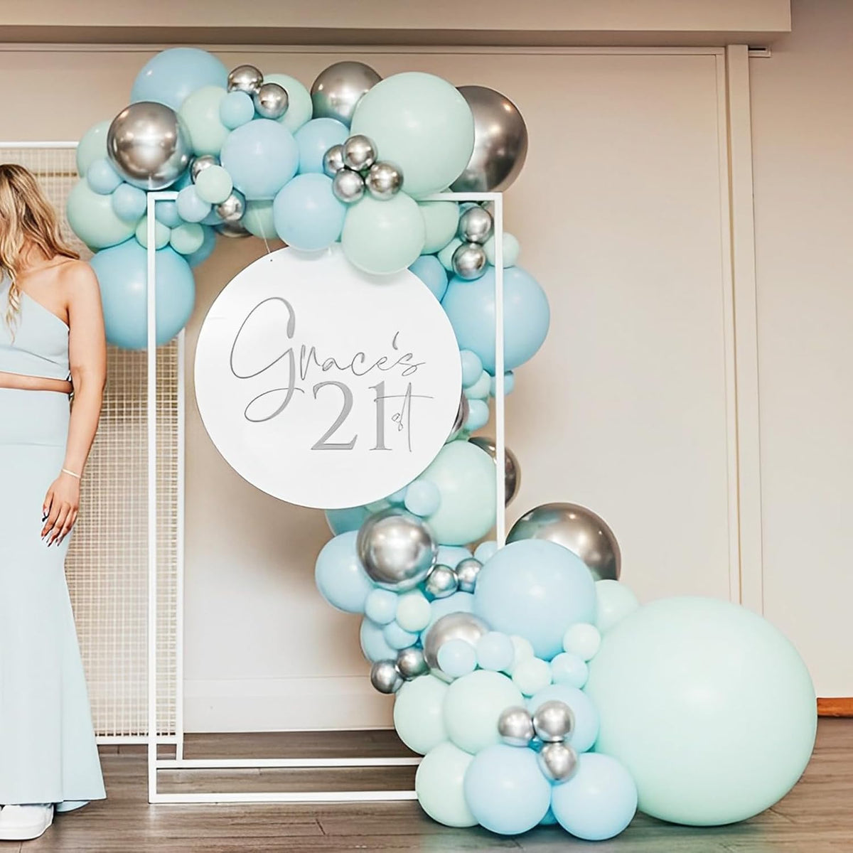 90pack Mint Green Balloons Different Size 18/12/10/5 Inch Pastel Green Balloon Garland Arch Kit for