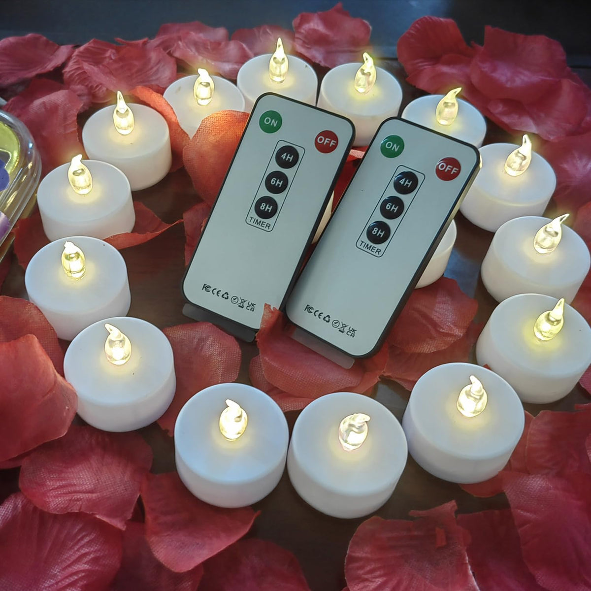 Tea Light Candles with Remote Control,Flickering Flameless LED Candle,Long Lasting