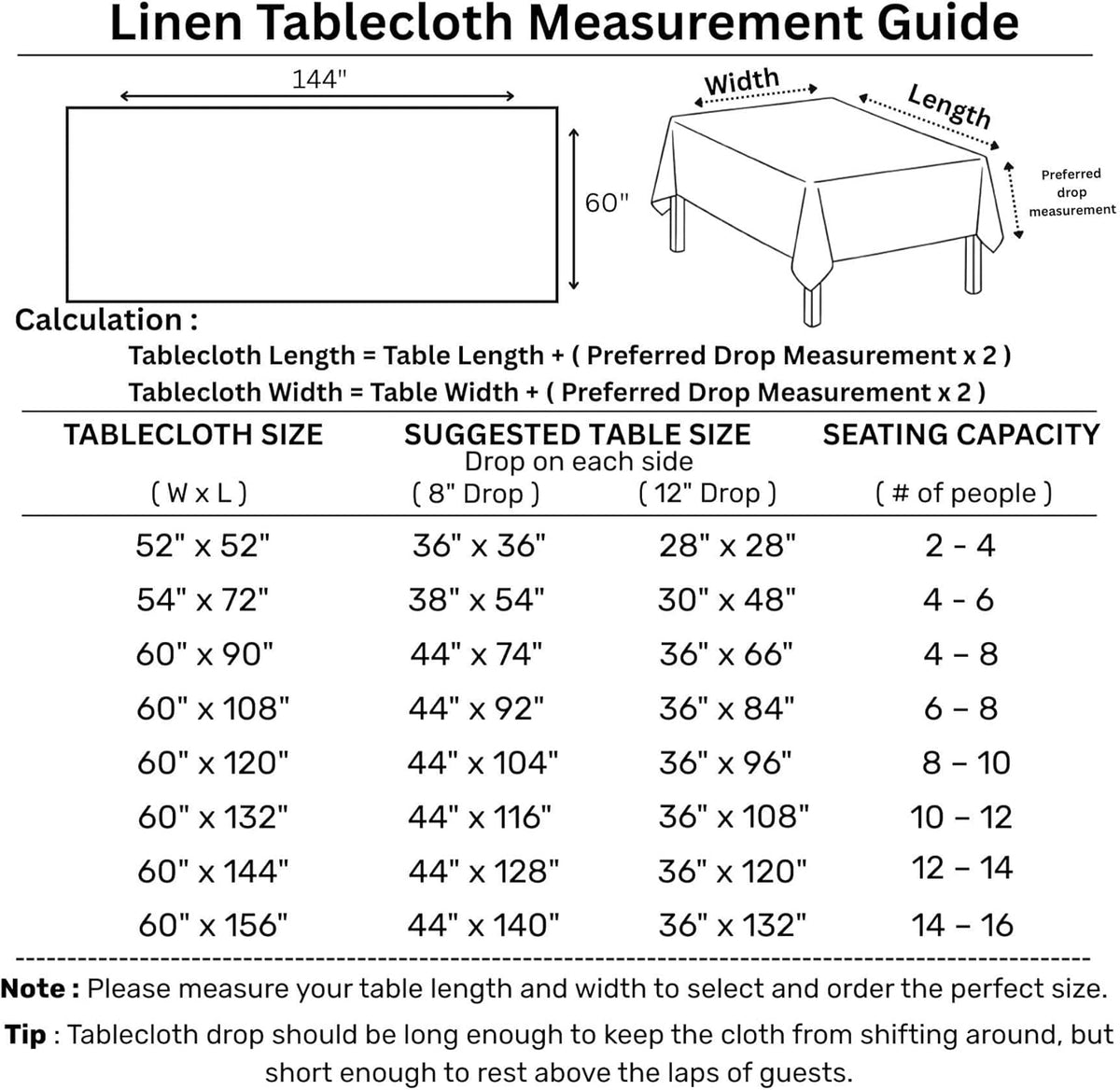 Solino Home Red Linen Tablecloth 60 x 144 Inch - 100% Pure Linen Hemstitch Table Cloth for