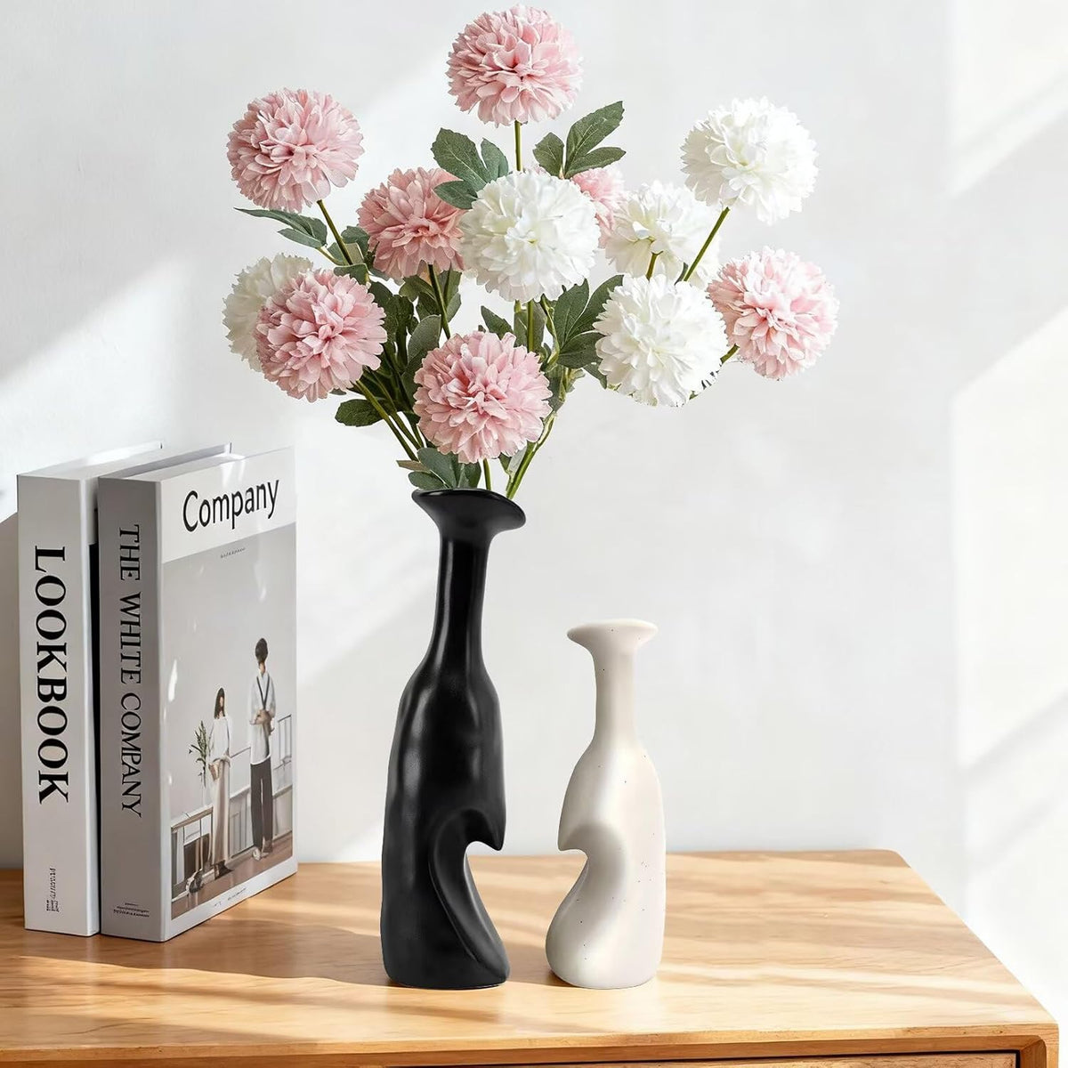 Heart Shaped Small Ceramic Vases Set of 2 Home Decor Boho Vase Modern Matte Flower Vase Minimalist